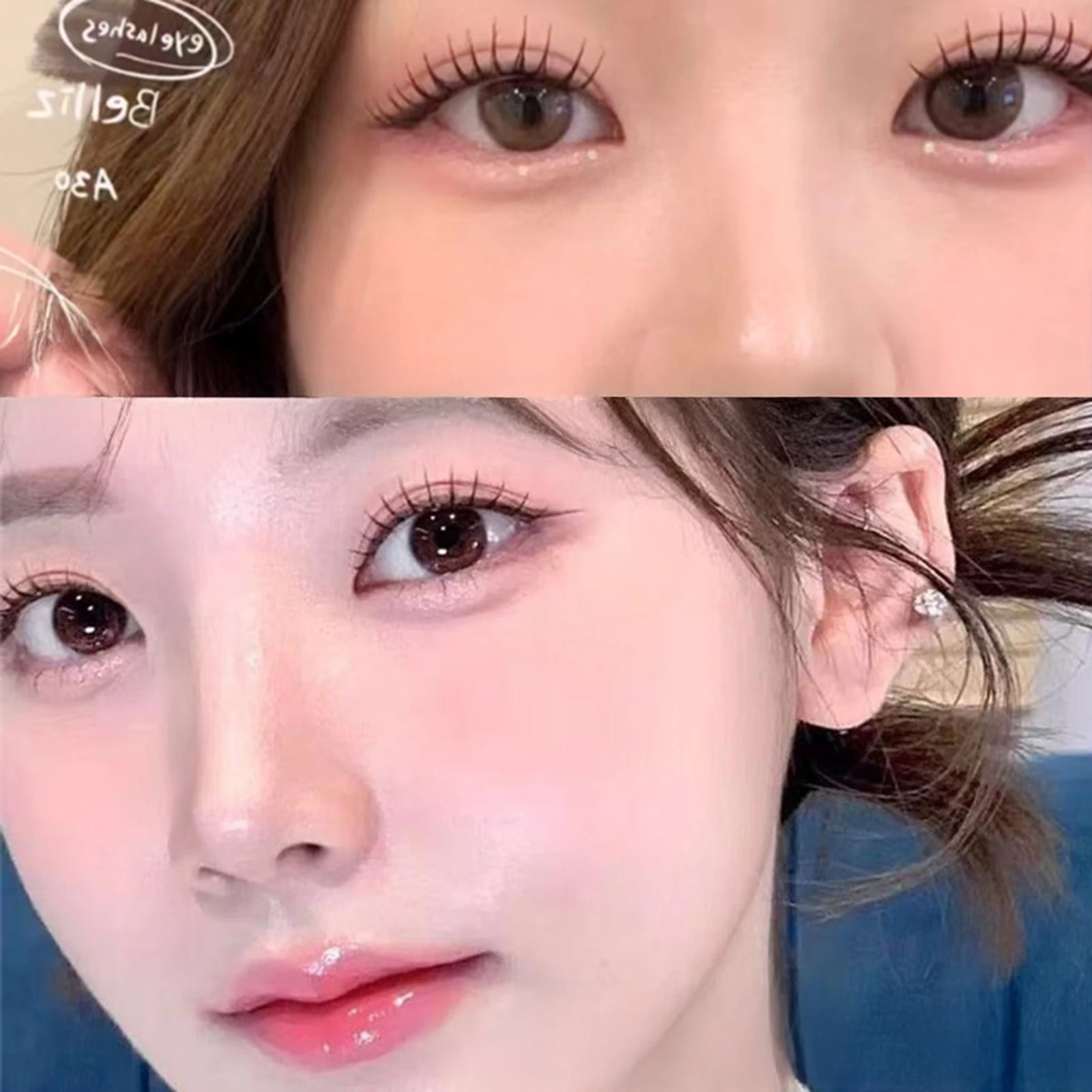 الكورية نمط رمش تمديد الثعلب مثل الرموش السميكة للنساء الساحرة الطبيعية ممدود الرموش الصناعية قابلة لإعادة الاستخدام جلدة