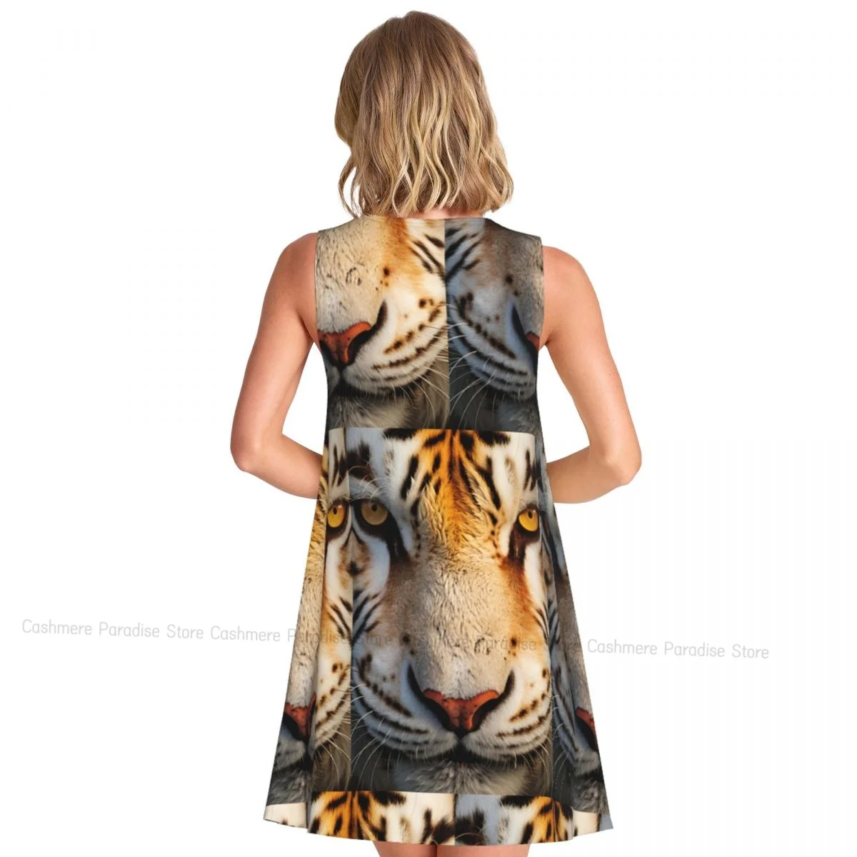 Robes d'été pour femmes, t-shirt de plage, sans manches, tigre sauvage, Nature, décontracté, ample, débardeur, 2025