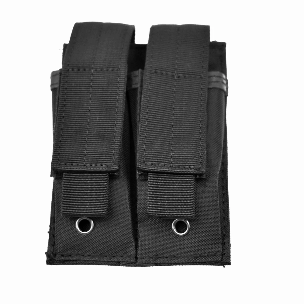 Double Pistol Mag Pouch Molle Tactical 9mm Magazine Pouch Belt Dual Mag Bag Flashlight Holder Holster Hunting Pocket Accessories