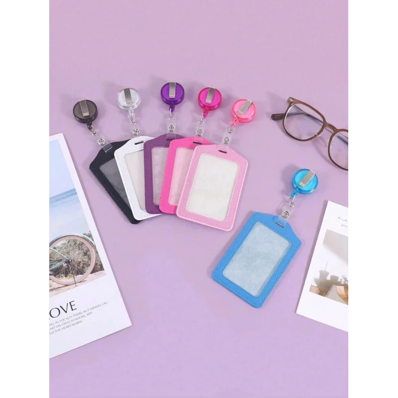 1 قطعة لوازم مكتبية ملحقات التعلم نسخة عمودية بطاقة حافلة بسيطة ومحمولة بطاقة وجبة الطالب بطاقة العمل بولي Leather الجلود