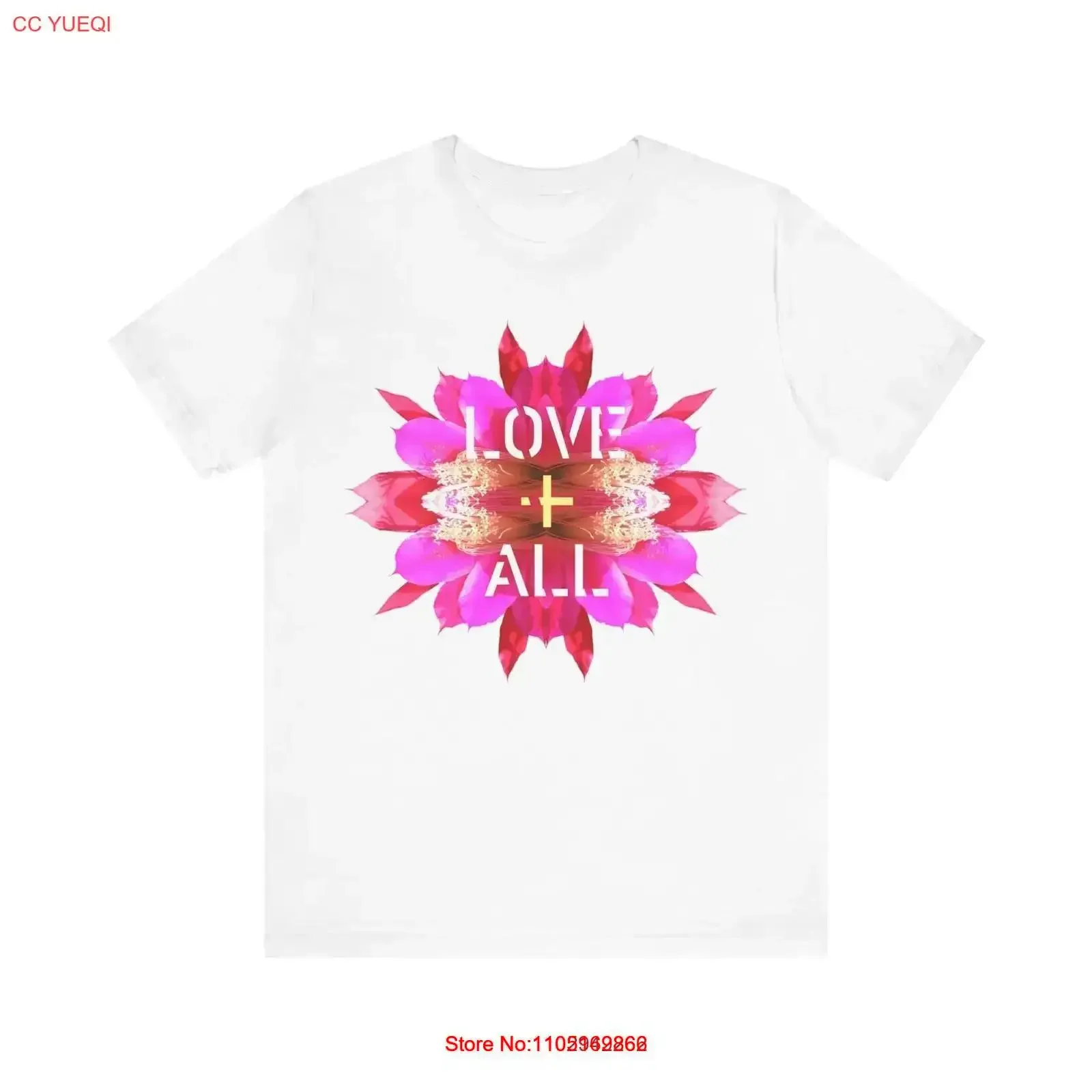 

Love All T shirt Flower Kaleidoscope Acceptance Support vintage Washed homme Stylish fashion Top For Everyday Wear Soft