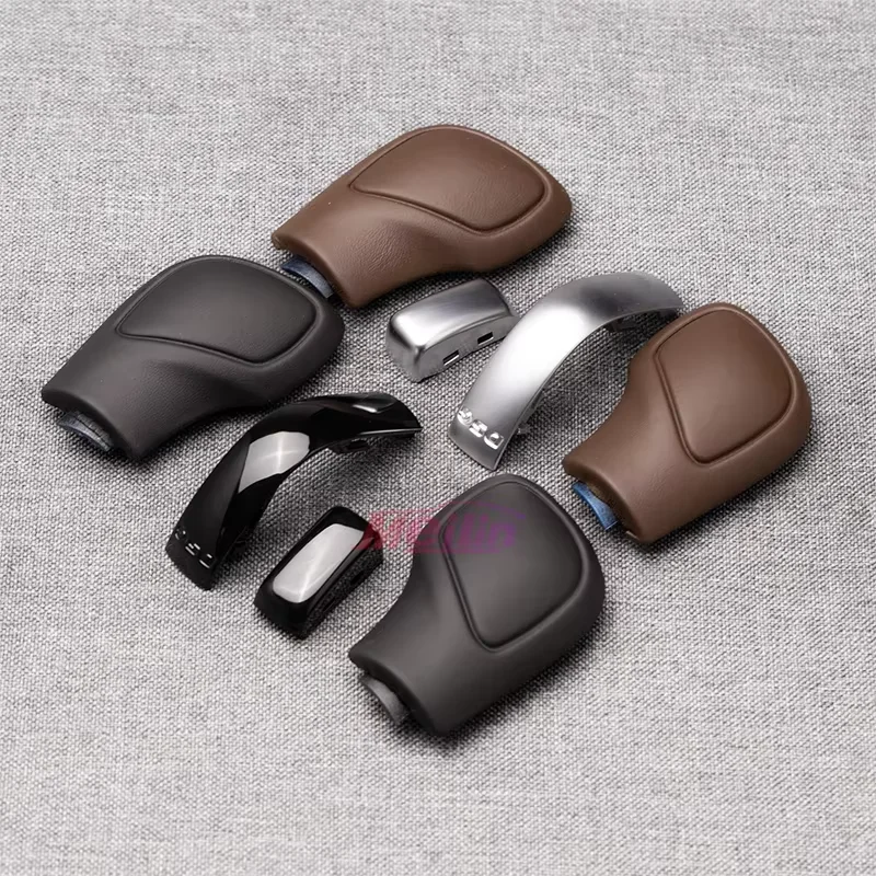 Suitable for Volkswagen Golf 6 7 R GTI Passat B7 B8 CC R20 Jetta MK6 GLI Chrome Matte Brown Leather DSG Shift Knob Side Cover DS