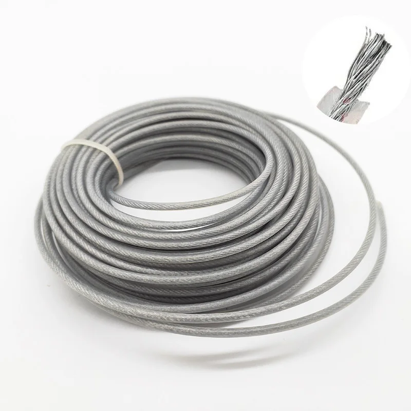 LUSQI-1LBx3MM 스틸 와이어 나일론 잔디 트리머 라인 브러시 커터 트리머 로프 잔디 깎는 기계 코드, 긴 라운드 롤 잔디 교체