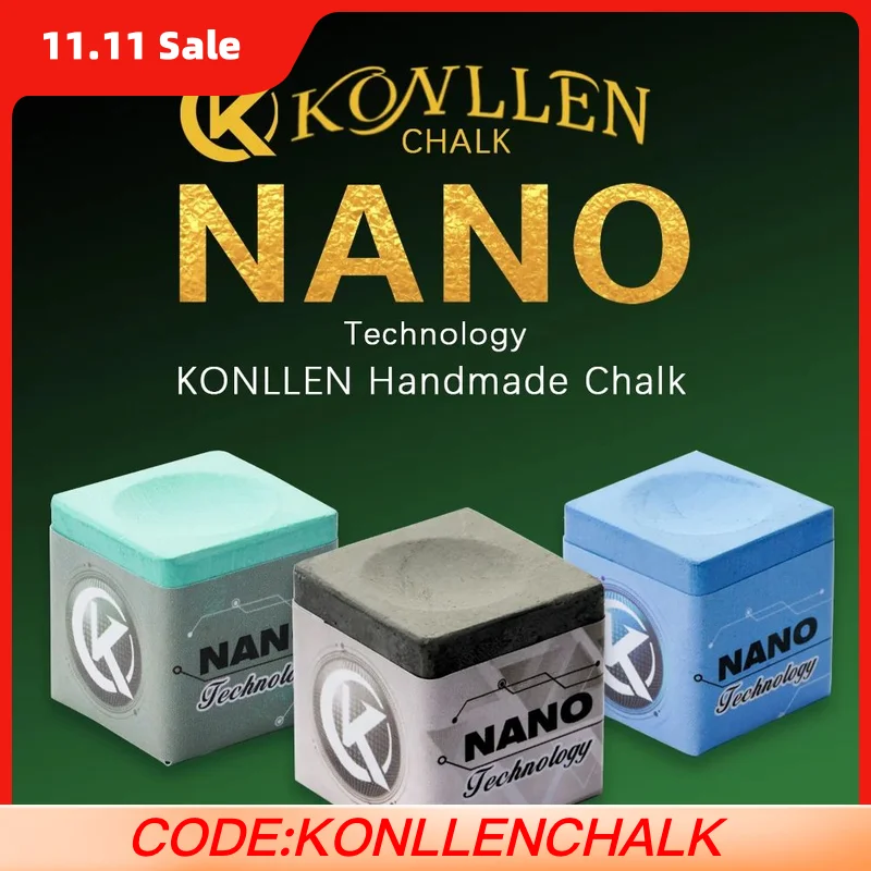 

KONLLEN Бильярдные мелки Ручка Питательная адгезия Твердость Кий Мел для снукера Черный мел Нанотехнология Материал Мел