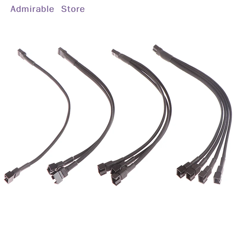 [W]1Pc Fan Splitter Cable 4pin Adapter Cable 1 to 1 2 3 4 Computer CPU Fan Splitter PC Fan Extension Power  Accessories