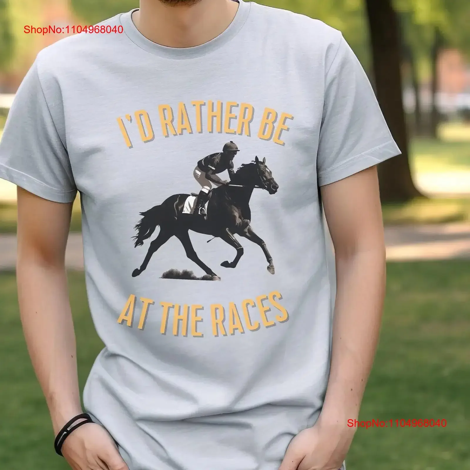 Correr de caballos Preferiría estar en las razas camisa carrera pura sangre pista de caballos 2024 vintage Lavado Versátil Cómodo