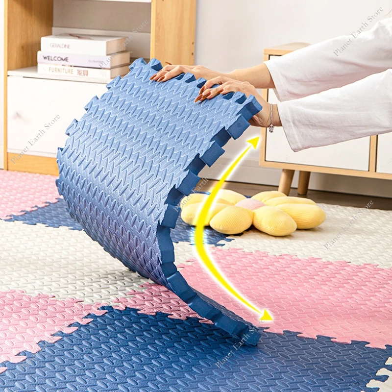 6/9/12 szt. Dziecięca mata puzzle podłogowa dywanik dla dzieci Bebe materac mata do aktywności w pokoju dziecięcym płytki zabawka dywan jednolity kolor 30*30*1CM