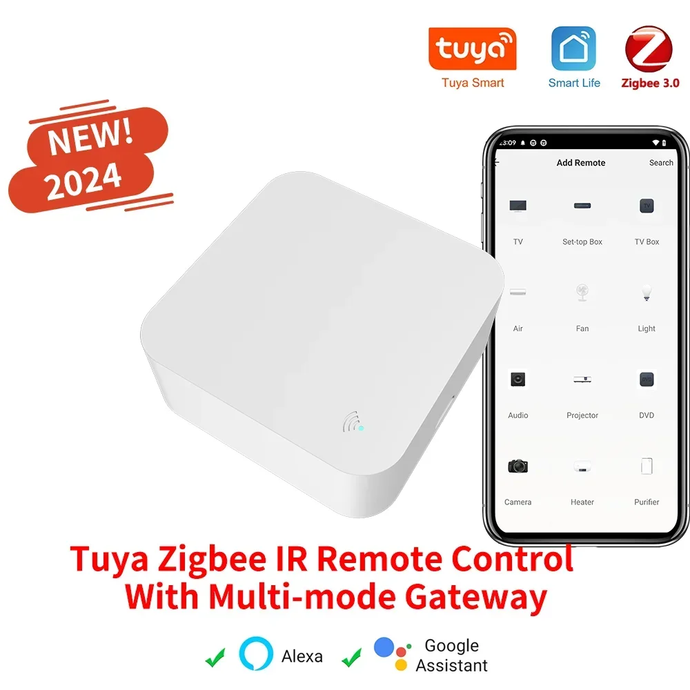 Tuya Zigbee IR Remote Control Tuya Multi-mode Gateway Zigbee Hub for Smart Home Via APP Smart Life Works with Alexa Google Home