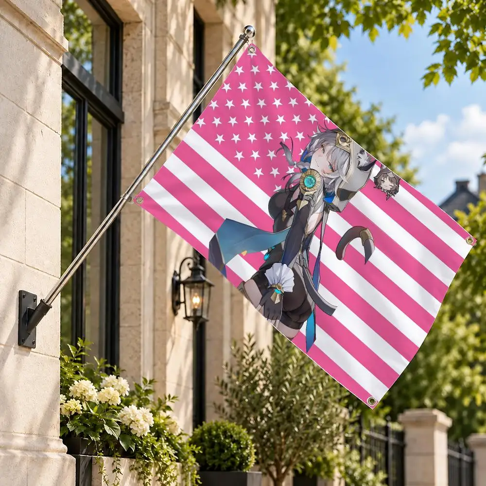 Game Honkai Star Rail Cipher Flags Decor Flag Banner Indoor Outdoor Wall Decor for Garden Yard Porch Patio