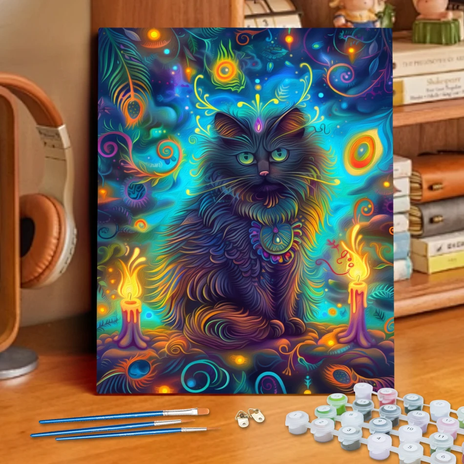 

RUOPOTY Painting By Numbers cat Animals Coloring By Numbers Drawing On Canvas For Handiwork Handmade Acrylic Paints Home Decor