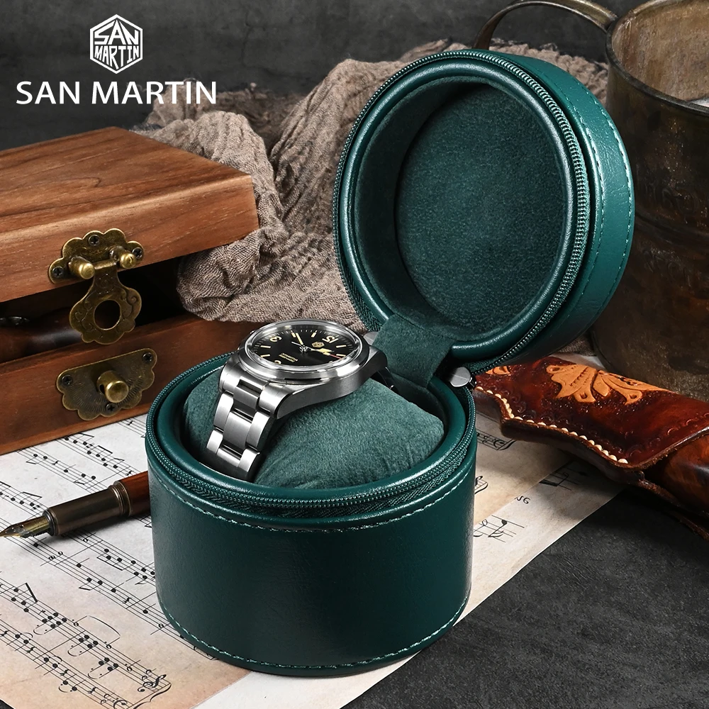 San Martin Watch Box High Quality Leather Small Travel Storage Box  Gift Box for Watches Display Package Boxes