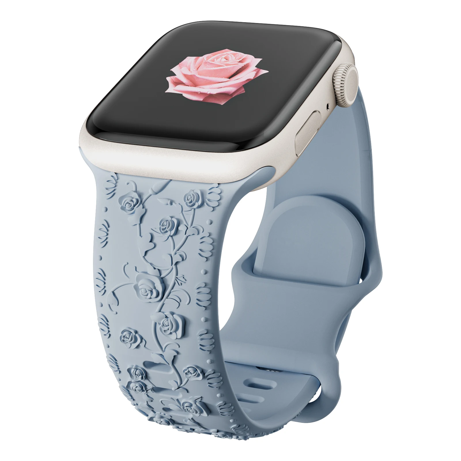 Für Apple Watch Armband 42mm 41 40 45mm 49mm 44mm Blumen-Gravur Armband Correa für iWatch Series 12 11 10 9 7 SE 6 8 Ultra4 – Detail 25