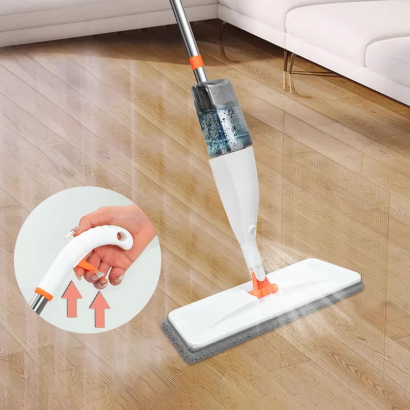 Nowy duży mop natryskowy do użytku domowego z wymienną nakładką z mikrofibry do czyszczenia na mokro i na sucho Podkładki z mikrofibry Obrotowy mop natryskowy Miotła