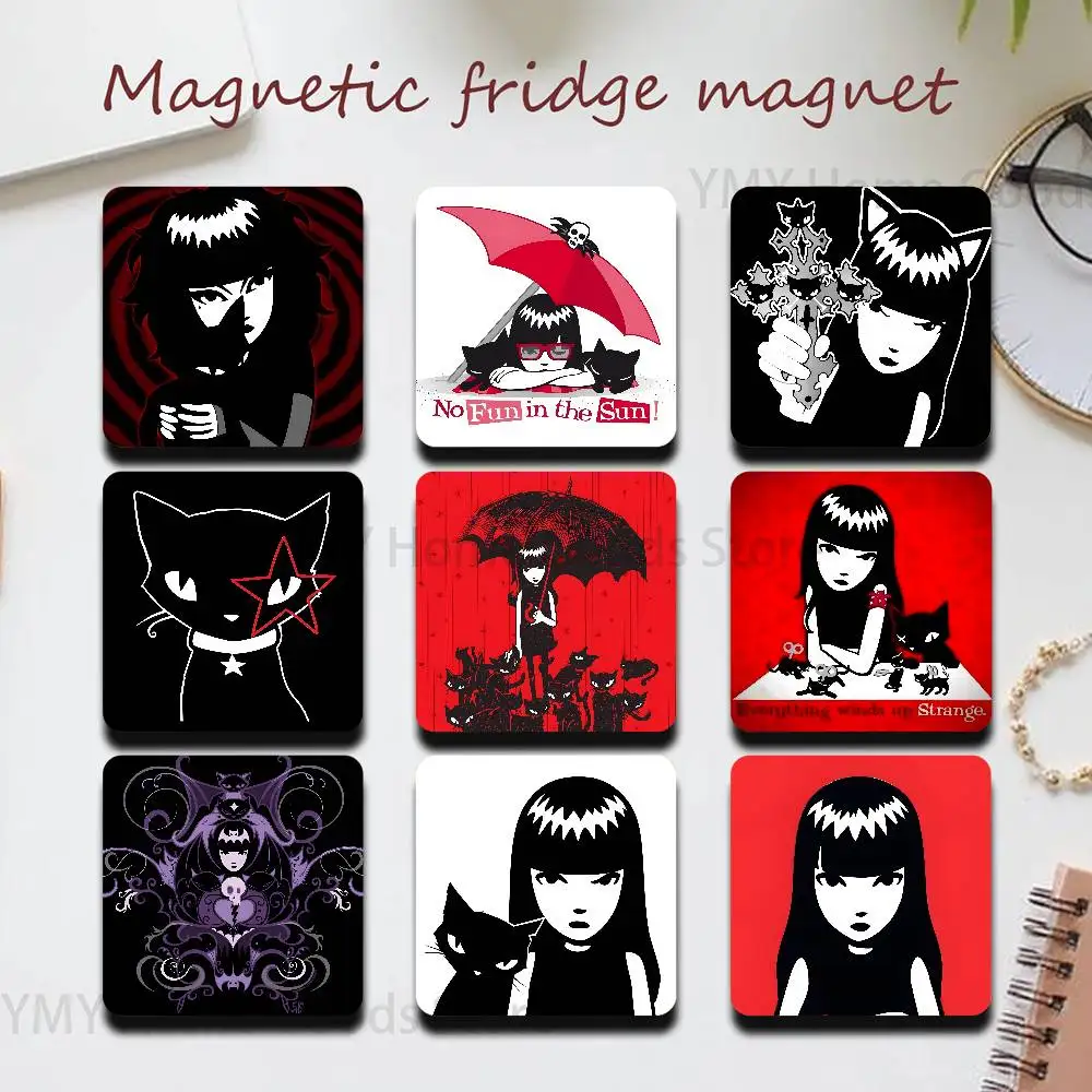 Anime Goth Miss E-Emily Fridge Magnetic Magnet PVC Memorial Decor for Family Friends Students Adults