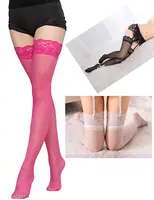 Bas Sexy en dentelle pour femmes, chaussettes d'été transparentes et respirantes, Style JK, mode polyvalente, Lingerie noir blanc rouge 4