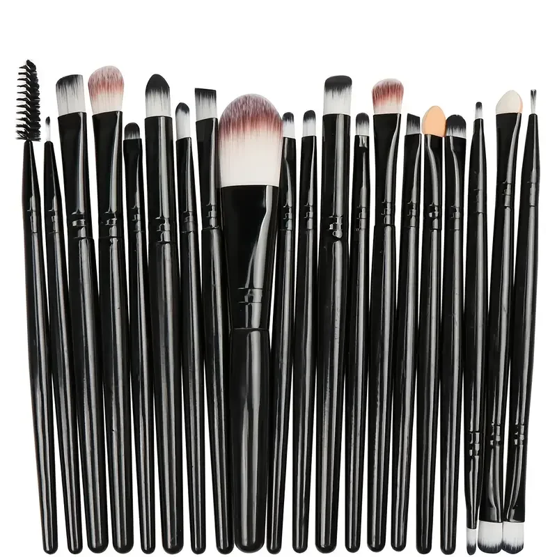 ชุดแปรงแต่งหน้ามืออาชีพ 20 ชิ้นสําหรับอายแชโดว์ รองพื้น อายไลเนอร์ ริมฝีปาก - สิ่งจําเป็นของเครื่องมือเครื่องสําอาง