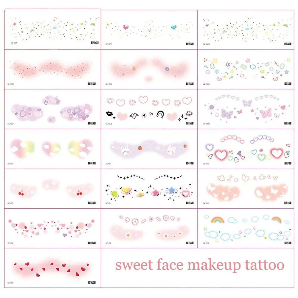 Autocollant de tatouage temporaire pour le visage pour femme, doux, imperméable, maquillage d'apparence naturelle