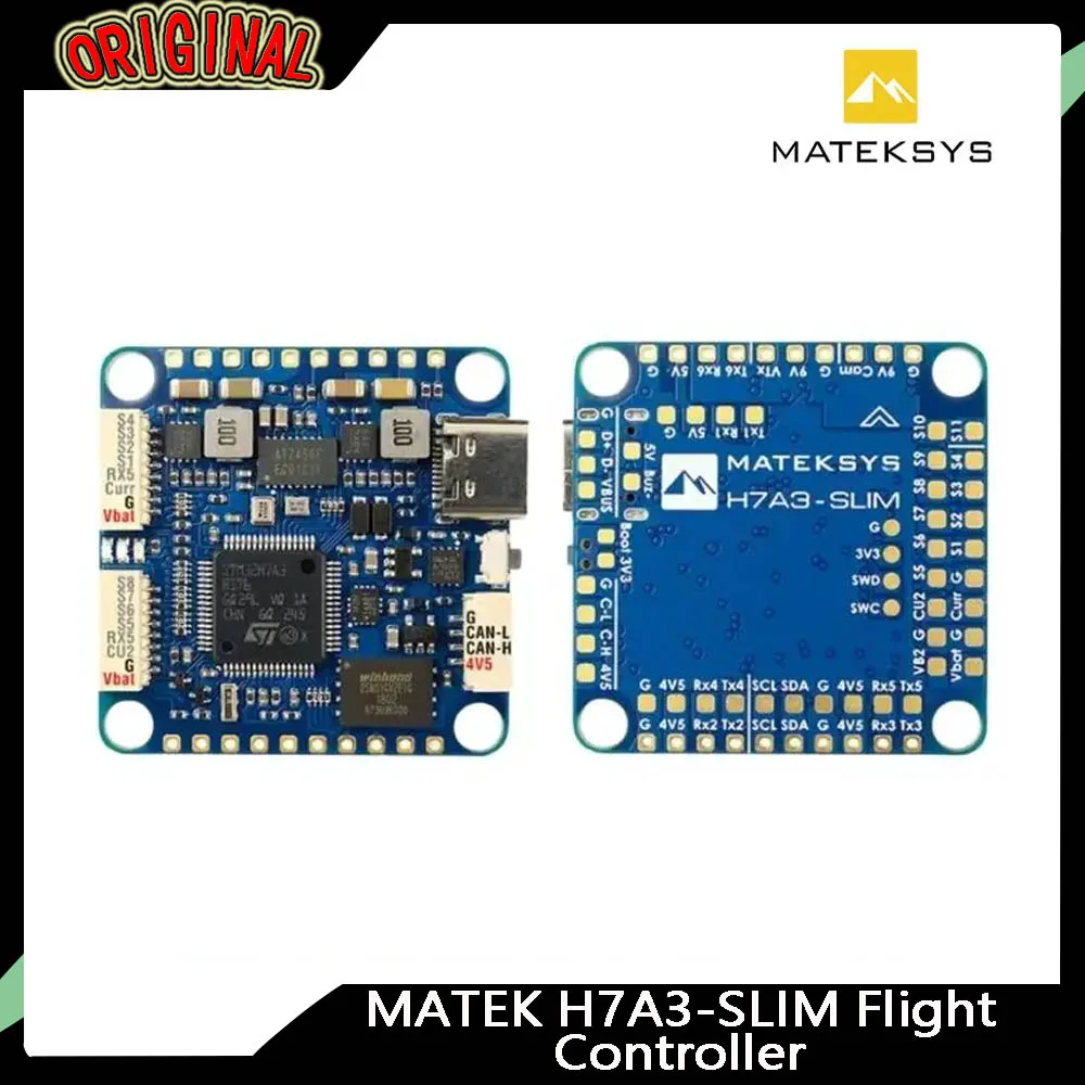 

Контроллер полета MATEKSYS H7A3-SLIM (STM32H7A3RIT6) со встроенным ICM42688P | LiPo 2 ~ 8S для гоночного дрона дальнего действия RC FPV