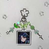 Handmade Xiao Inspired Beaded Keychain Bow, Star Jewelry genshin impact