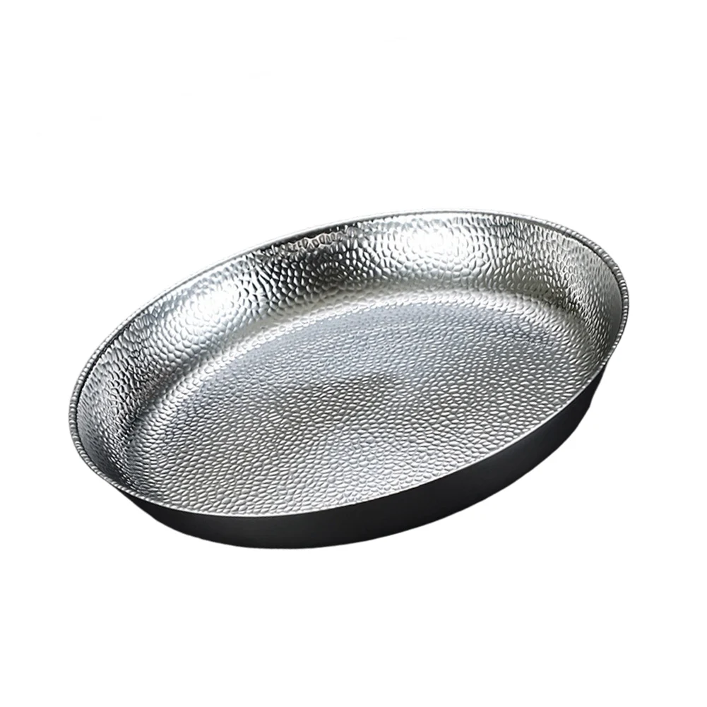 Decorative Stainless Steel Bowl with Gold Hammered Finish 31 x 4.5 cm for Kitchen For Home Restaurant Food Serving Needs