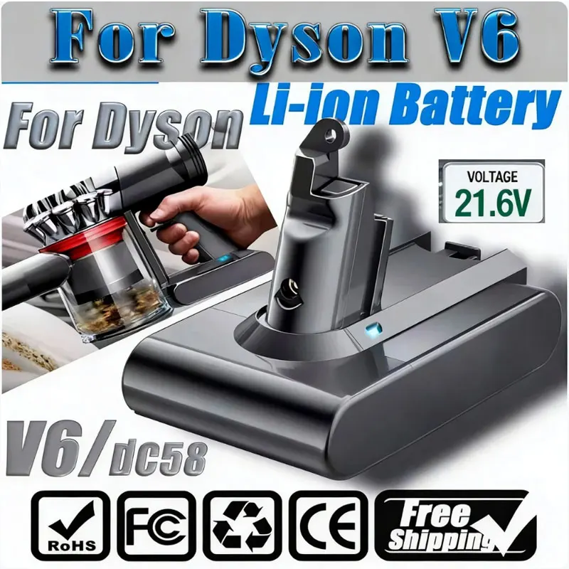 Batterie de remplacement 9800mAh pour aspirateur Dyson V6, pour Dyson DC58 DC59 DC62 SV03 SV05 SV09, outils électriques sans fil
