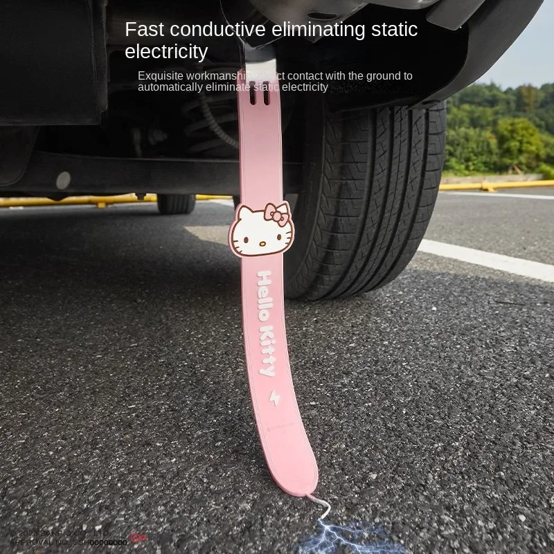 Sanrio kawaii anime Hello Kitty car anti-static belt grounding strip cute creative exhaust pipe static strip car pendant gift