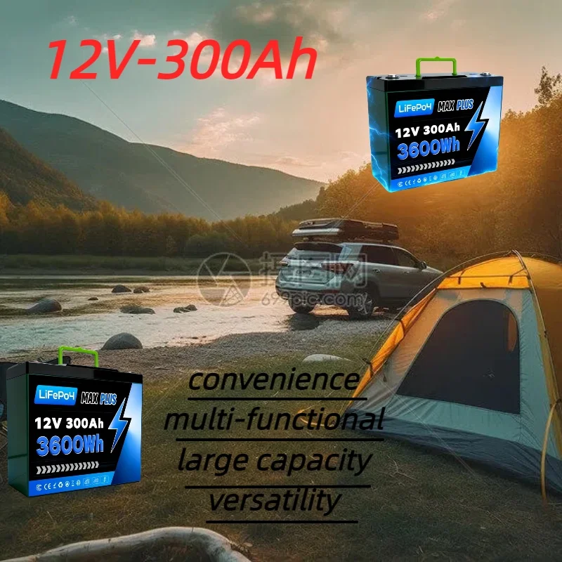 

12V 300Ah LiFePO4 Battery, Portable Camping Power Station, Long Cycle Life, Ideal for RV, Solar & Off-Grid Outdoor Adventures