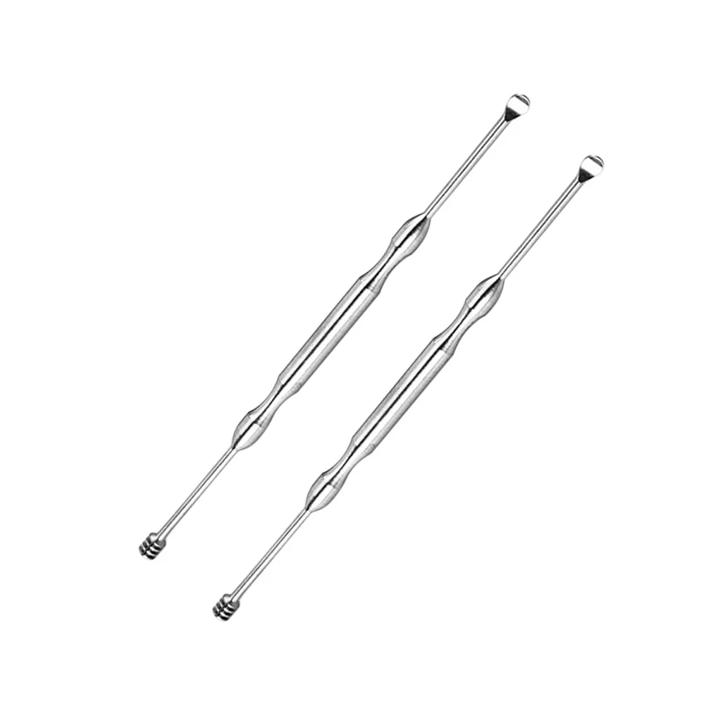 

2 шт., спиральная ложка из нержавеющей стали, массажный инструмент для чистки ушей, инструмент для удаления воска, портативный противоскользящий дизайн, домашний уход за ушами