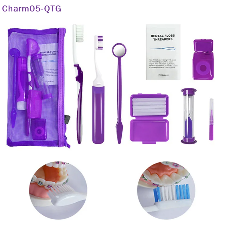 NEW 8pcs/set Oral Cleaning Care Dental Teeth Orthodontic Kits Whitening Tool Portable Outdoor Suit Interdental BrushOral Care