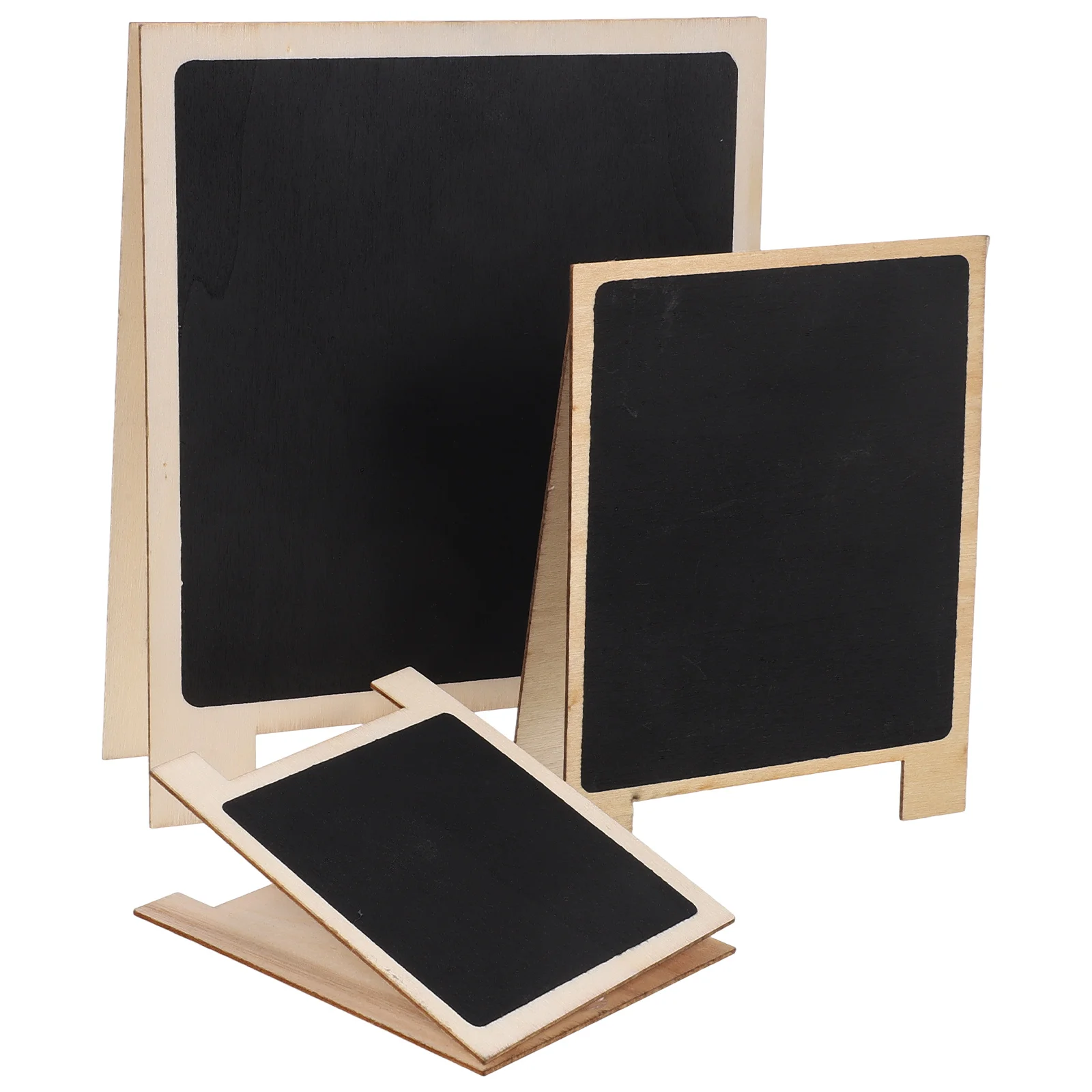 3pcs Mini Chalkboard Sign Desktop Message Board For Restaurant Wedding Party Wood Chalkboards Small Writing Pad Table Decor