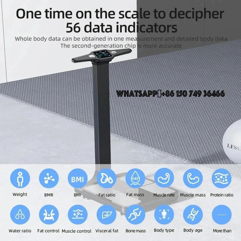 Bilancia per biopedenza a 8 elettrodi Composizione corporea a doppia frequenza Bilancia per analisi di scansione corporea Bilancia per bioimpedenza corporea