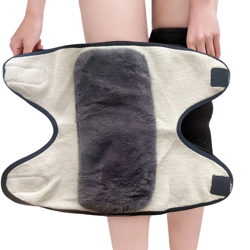 1PC Winter Warm Knee Pad Thickened Plush Two Layer Knee Cover Cold Proof Thermal Adjustable Ski Cycling Leg Warmer Protector