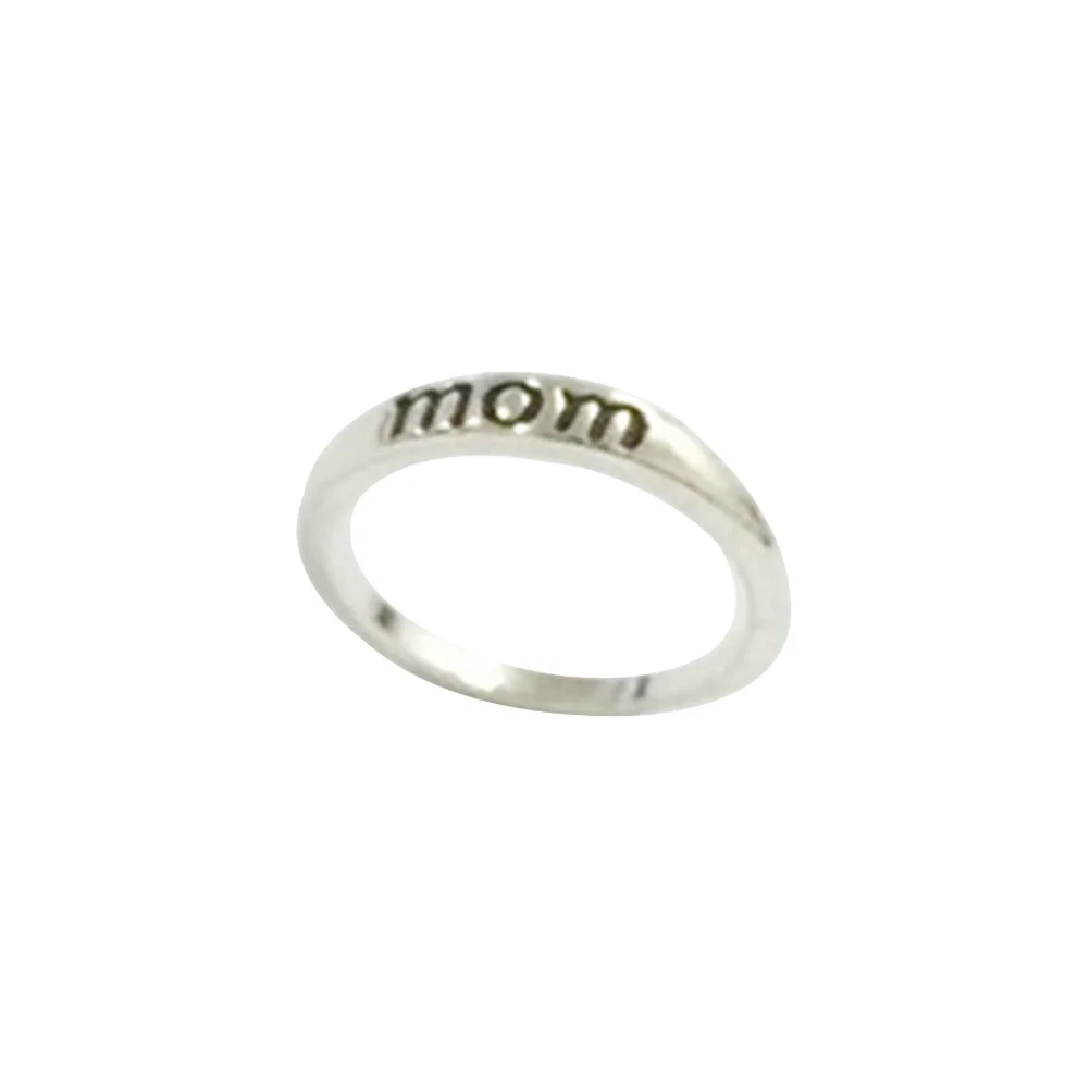 

Silver Mom Ring Size 7 Fashion Simple Design Alloy Women's Jewelry Mother's Day Gift Mom Ring Women Jewelry