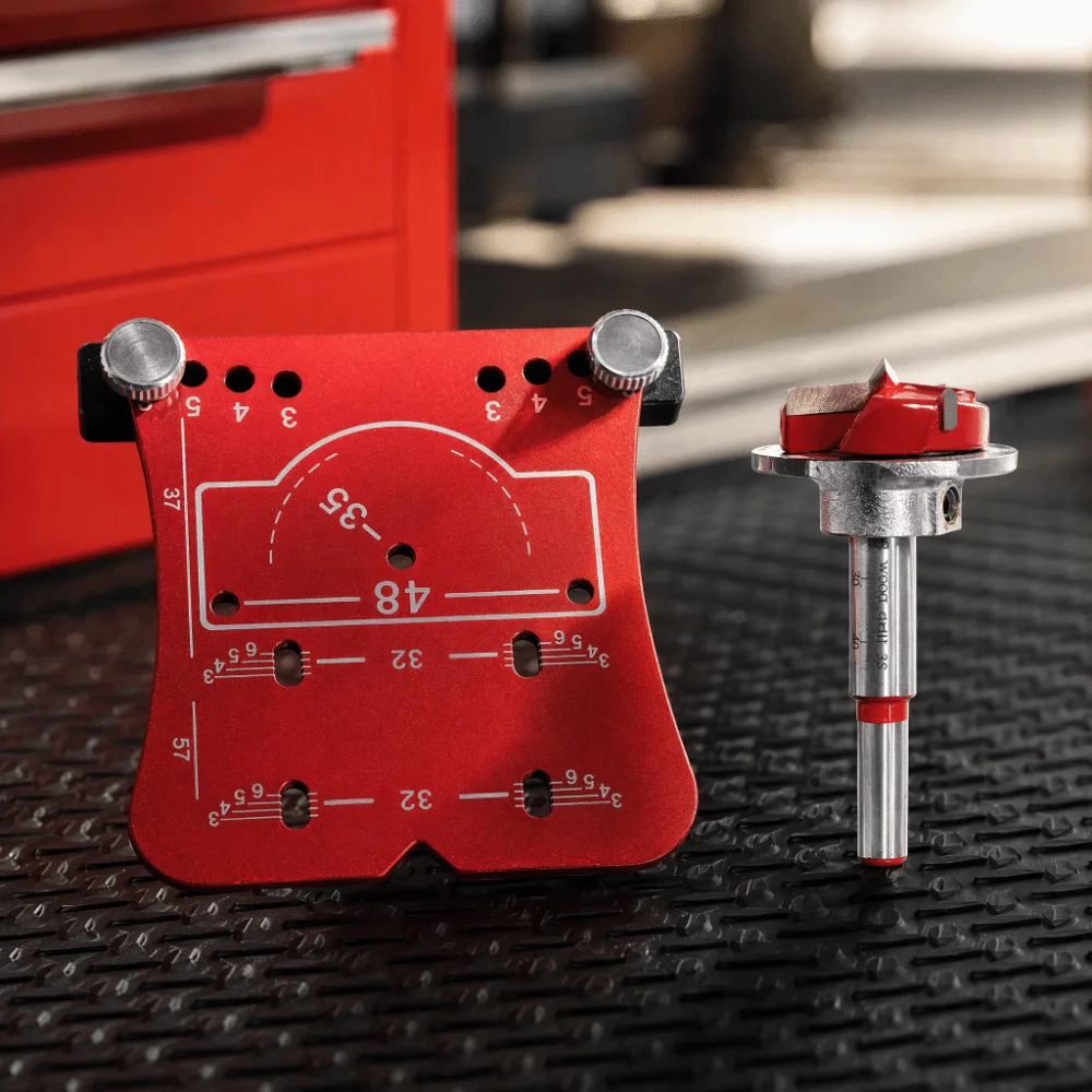 35mm Hinge Positioning Template Drill Hole Locator Limiting Frame Woodworking Hinge Opener With Drill Bit Hinge Drilling Guide