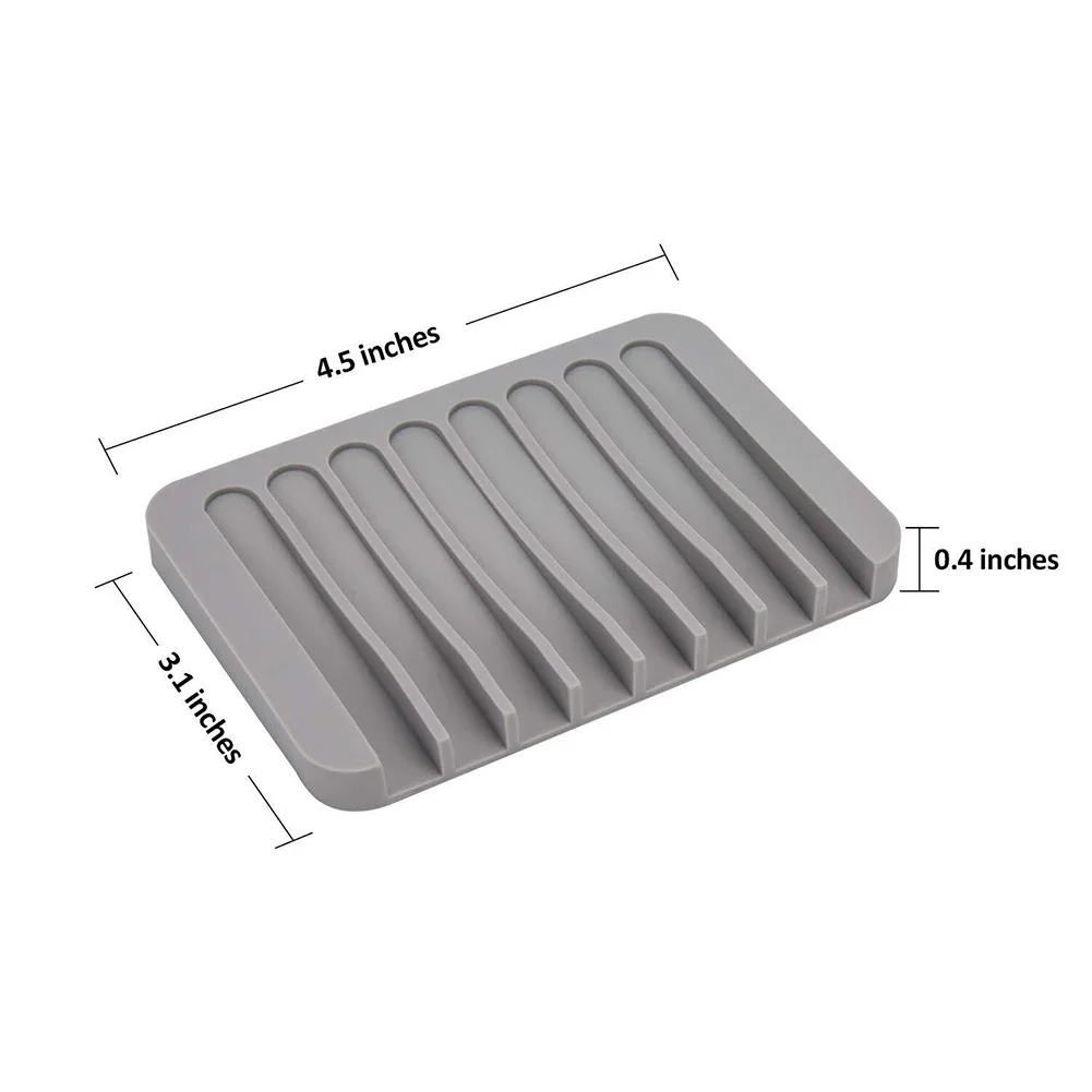 1/2 Pcs High Quality Silicone Self Draining Soap Dishes Innovative Soap Holder Saver Silicone Soap Holder Anti Slip Pad