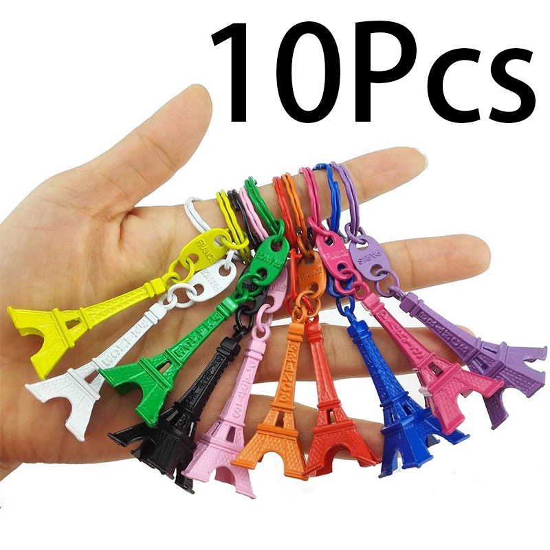 10Pcs Nice Eiffel Tower Zinc Keychain 3d France Souvenir Gift KeyChains Small Gift Keychain 10 Colors