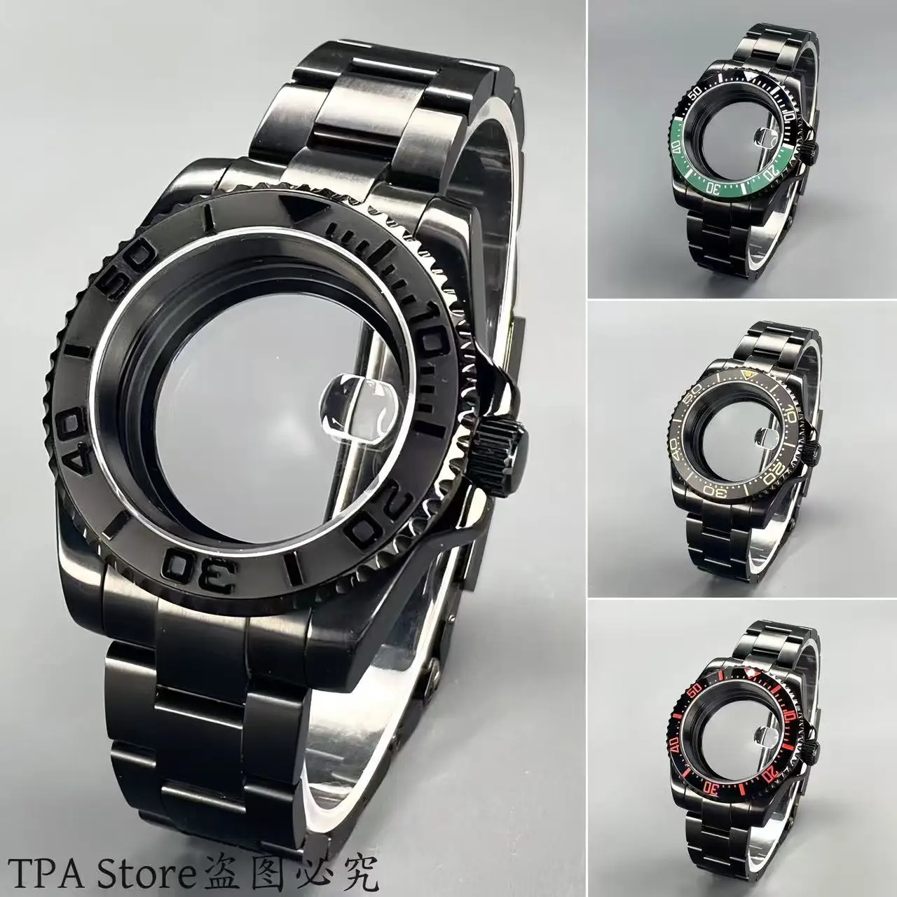 

NH35 40mm Black Watch Case SUB/GMT Bezel Sapphire Crystal 120 Click Fit NH34/NH35/NH36 Movements 28.5mm Dial Watch Accessories