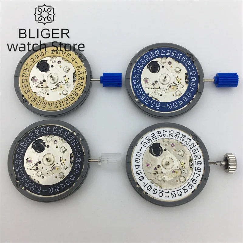 BLIGER 3.0/3.8 Crown NH35A Movement Gold Date Set High Accuracy Mechanical Automatic Black Blue White Green For Men's Watch