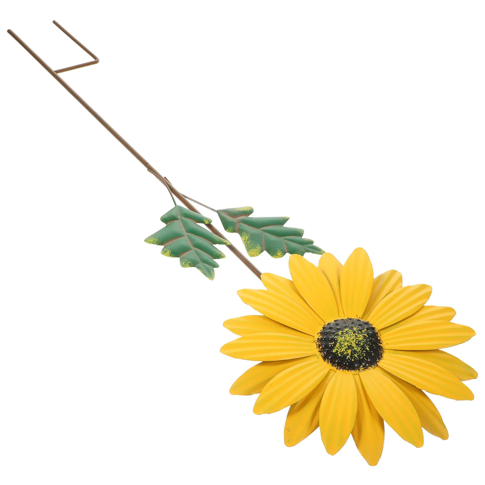 

Iron Flower Lawn Decorations Yellow Compact Outdoor Garden Stakes Metal Flowers Yard Grass Pathway Driveway Spring Decor