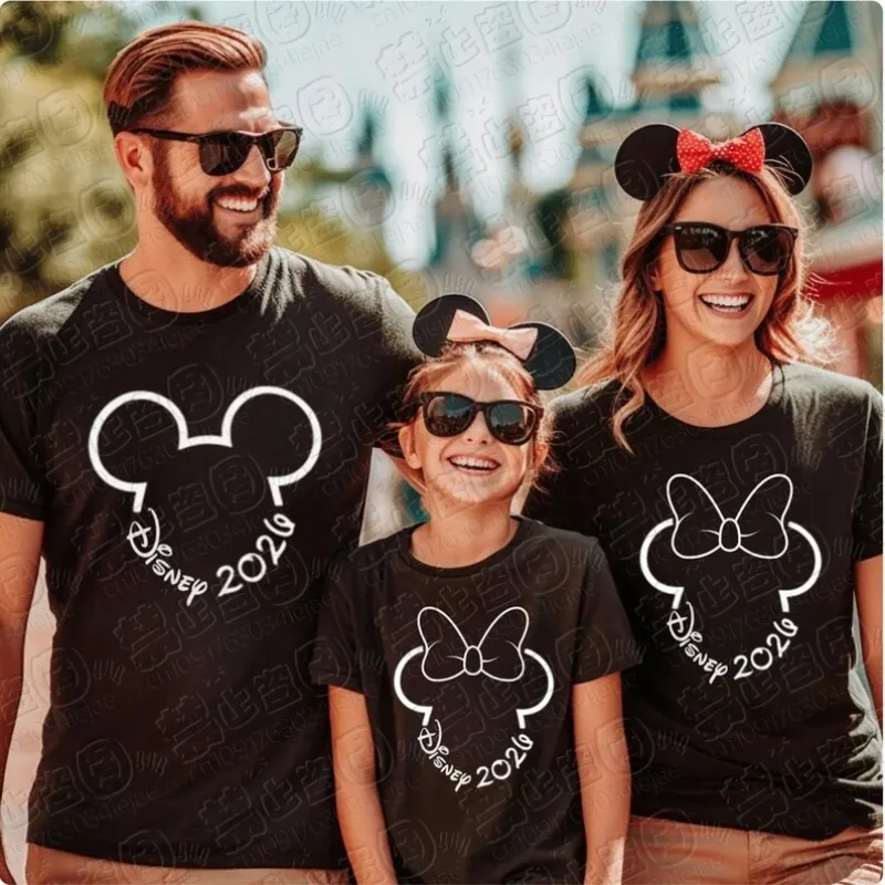 Camiseta de Algodón Mimi Mouse 2026, Camiseta Familiar, Camiseta para Mujer, Cómoda y Transpirable