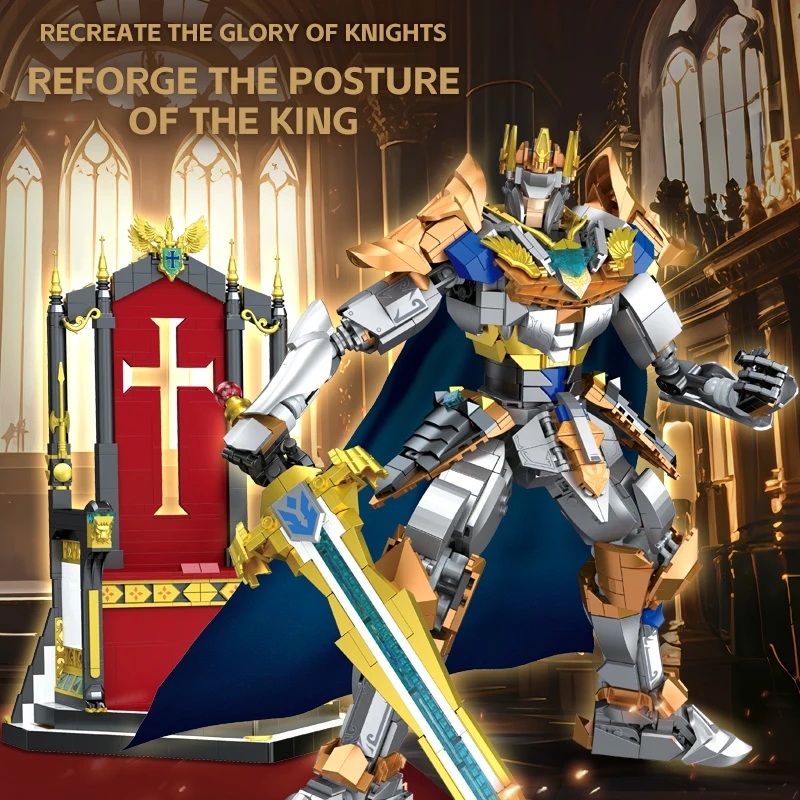 Caballeros europeos medievales rey Arthur bloques de construcción caballeros de la mesa redonda modelo ladrillos Juguetes