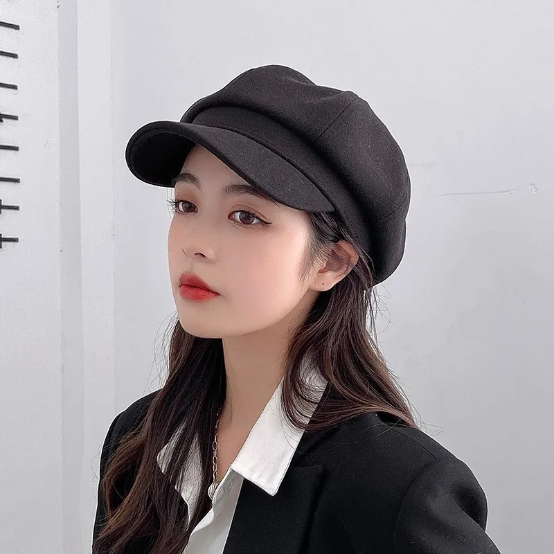 

A stylish and versatile black Beret octagonal cap for women