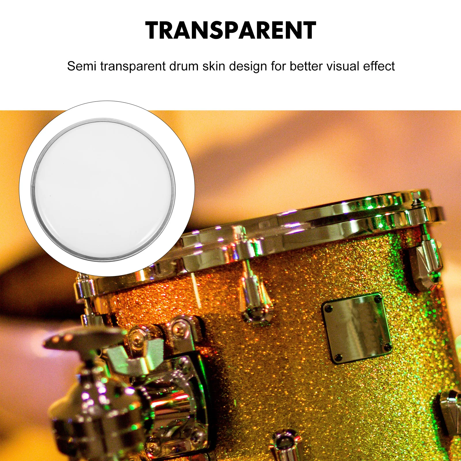 

8 Inch Double Layer Transparent Drum Skin for Jazz Drum Kit Practice Lightweight Polyester Film Musical Instrument Parts