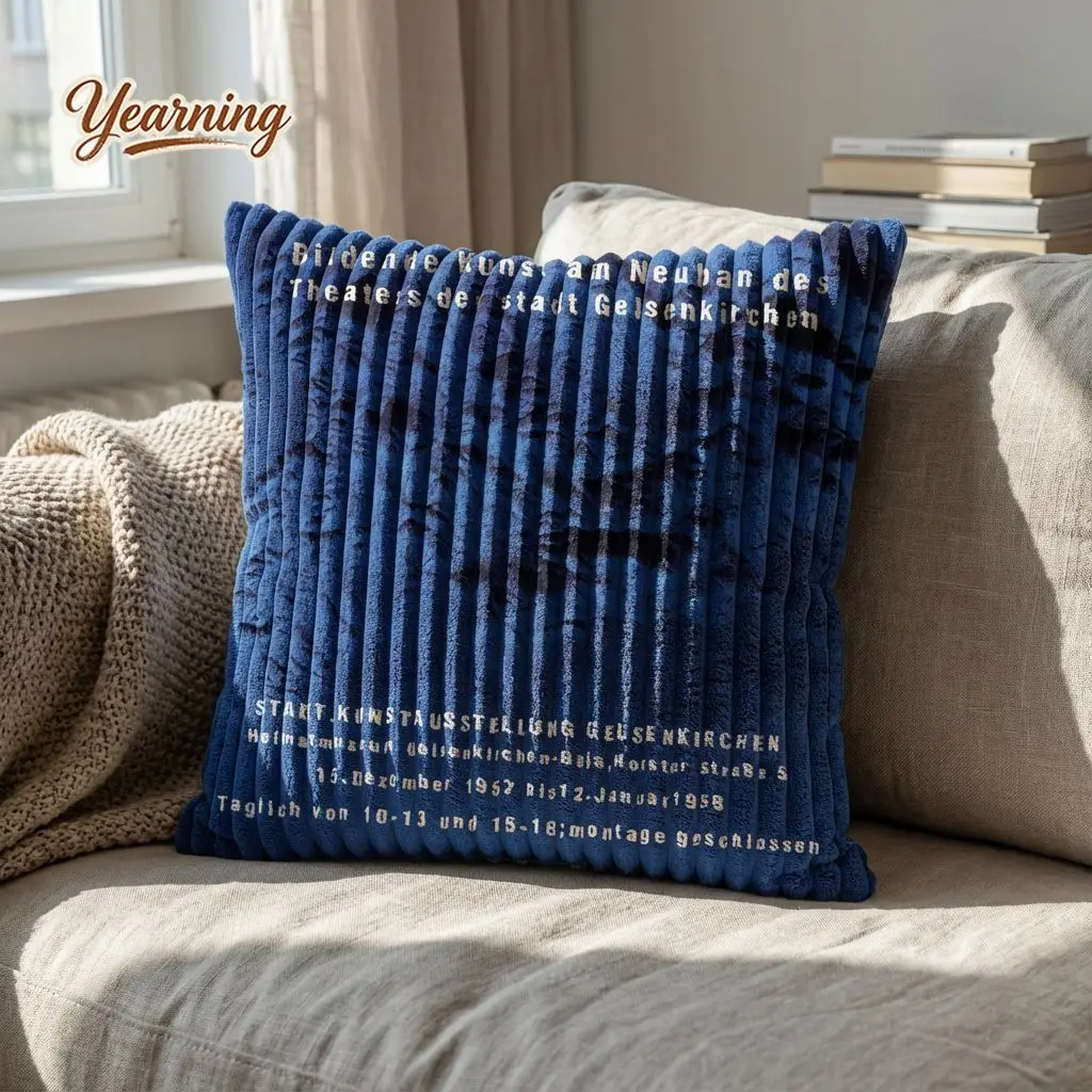 

Modern Simple Blue Thick Corduroy Sofa Pillow Cushion for American Living Room & Office Decoration