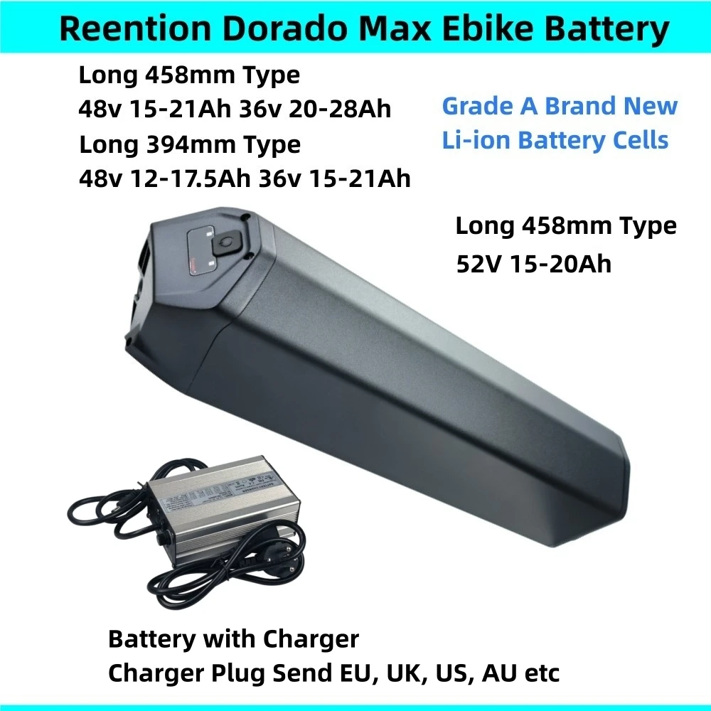 Reention Dorado Max 48V 52V 15.6Ah 16Ah 18Ah 20Ah 21Ah  Fat Tire Electric Bike Battery Ariel Rider X-Class NCM Magnum E-Bike