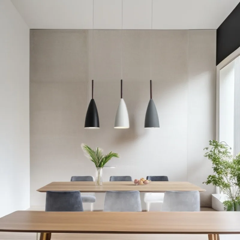 Chandelier Modern wrought iron wooden pole, multi-scene available lighting bar chandelier