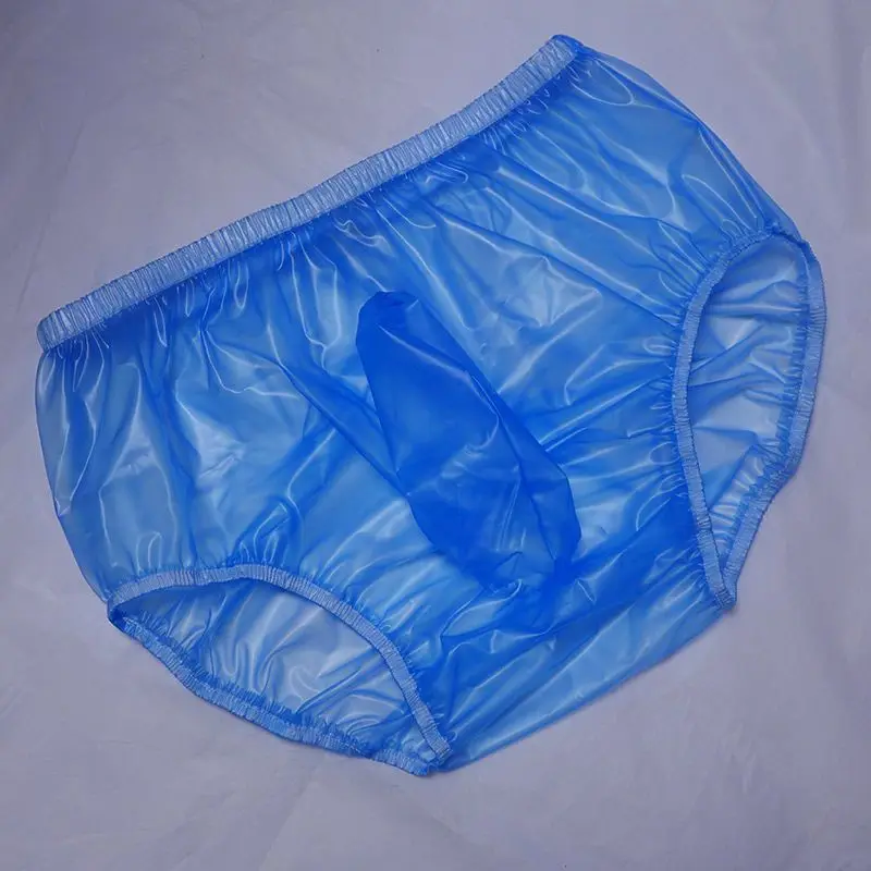 Clear Men\'s Loose PVC Plastic Panties With Penis Bag Transparent Underpants Clear Briefs Adult Baby Panties abdll