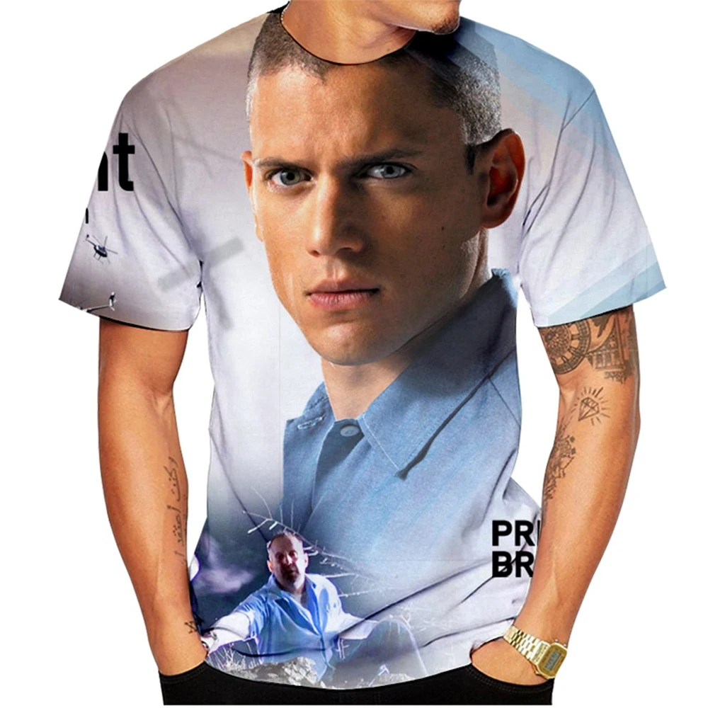 Movie Prison Break 3D Print T Shirt Men Women Summer Fashion Casual Cool T-shirt Prison Harajuku Streetwear Plus Size T Shirt