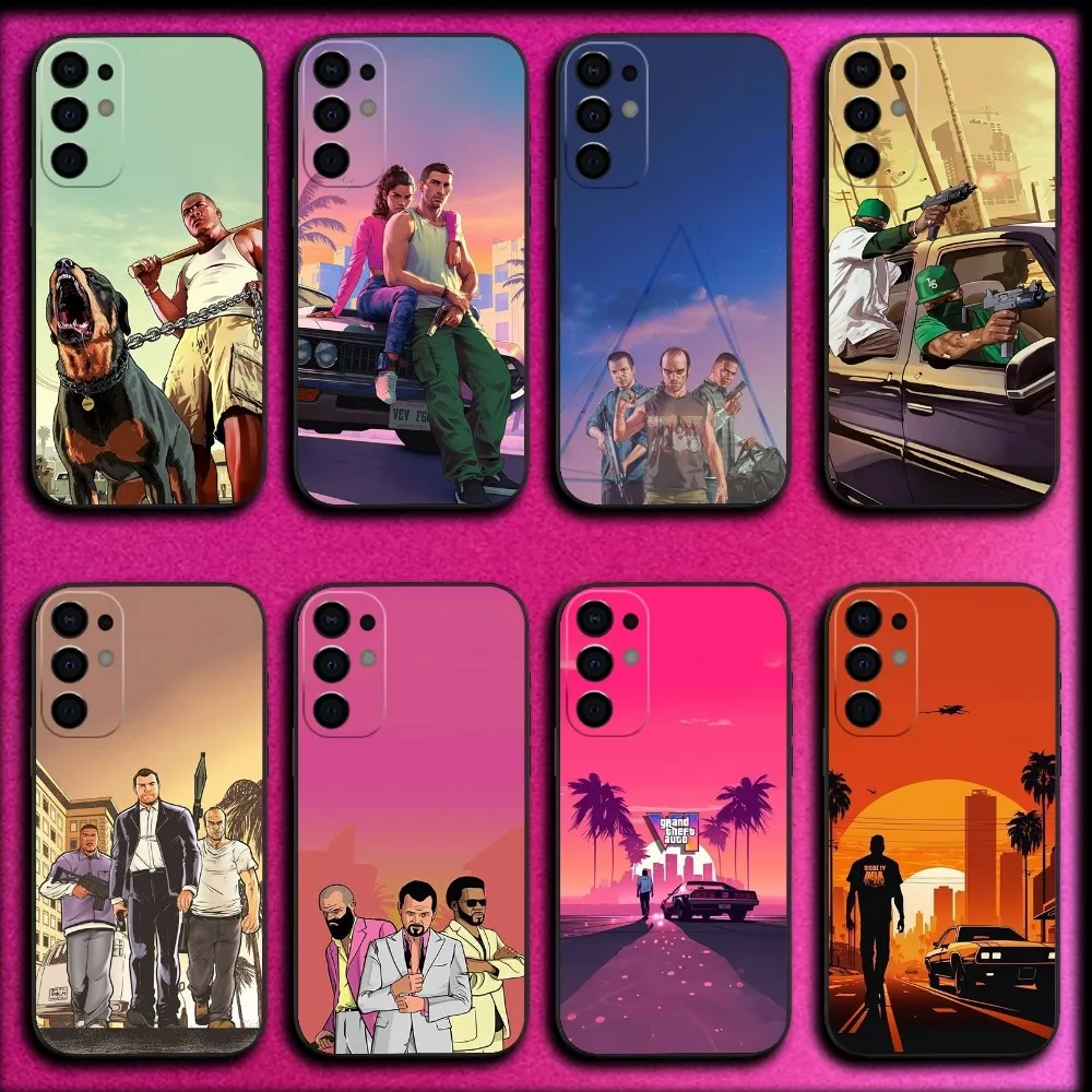 

RockstarS Gta 5 Phone Case For Samsung S25,S24,S21,S22,S23,S30,Ultra,S20,Plus,Fe,Lite,Note,10,9,5G Black Cover