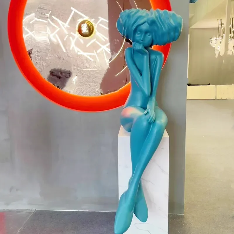 Abstract Humanoid Floor Sculpture Modern Art Statue for Living Room Hotel Home Decor Contemporary Personality Ornament